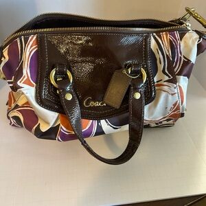 Coach Purple and Brown Satchel
